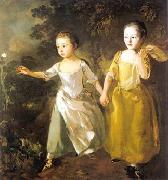 Thomas Gainsborough The Painter Daughters Chasing a Butterfly oil on canvas